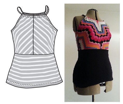 Prickigt och svart linne, alla i samma