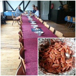 Ensamma med mycket mat